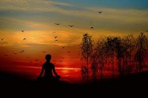 Persona meditando en la naturaleza, conectando con su ser interior y el entorno natural para despertar su conciencia y encontrar plenitud en la vida.