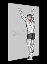 Persona realizando deslizamientos en pared con rotación externa para mejorar la movilidad de hombros.
