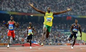 Corredor llegando a la meta. (Usain bolt)