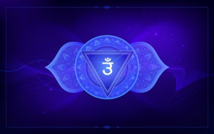 Logo del Chakra del Tercer Ojo: representa la intuición y la percepción, mostrado como un ojo abierto con destellos de luz.